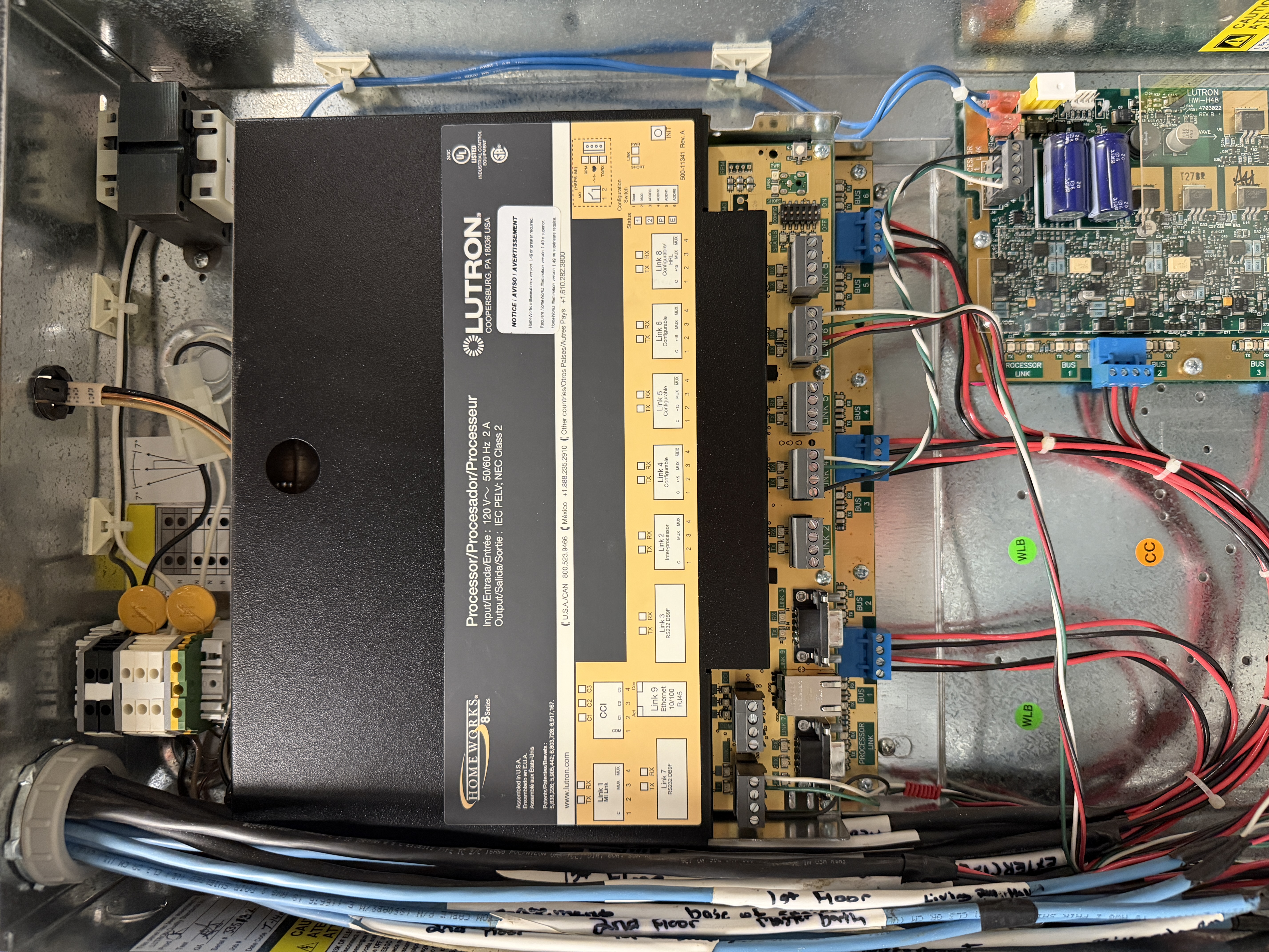 Lutron HomeWorks Illumination main processor with gold circuit board